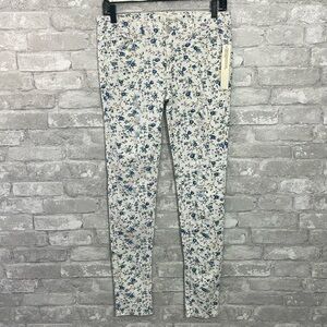 Love Fire Distressed Floral Skinny Jeans